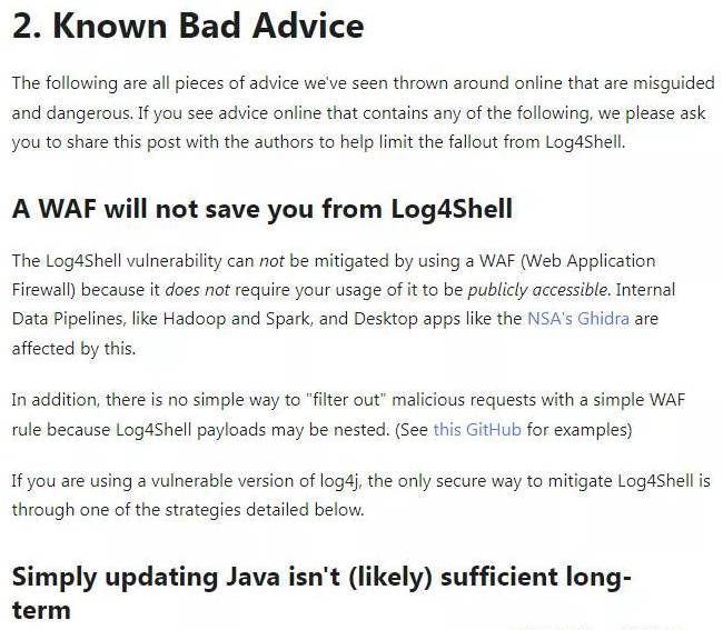 關(guān)于Log4j漏洞：持續(xù)后果影響的警告和防御措施有效性的警告2.2金瀚信安